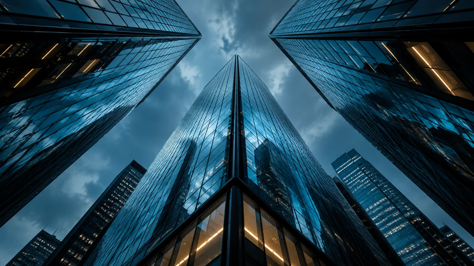 Architectural lines viewed upward