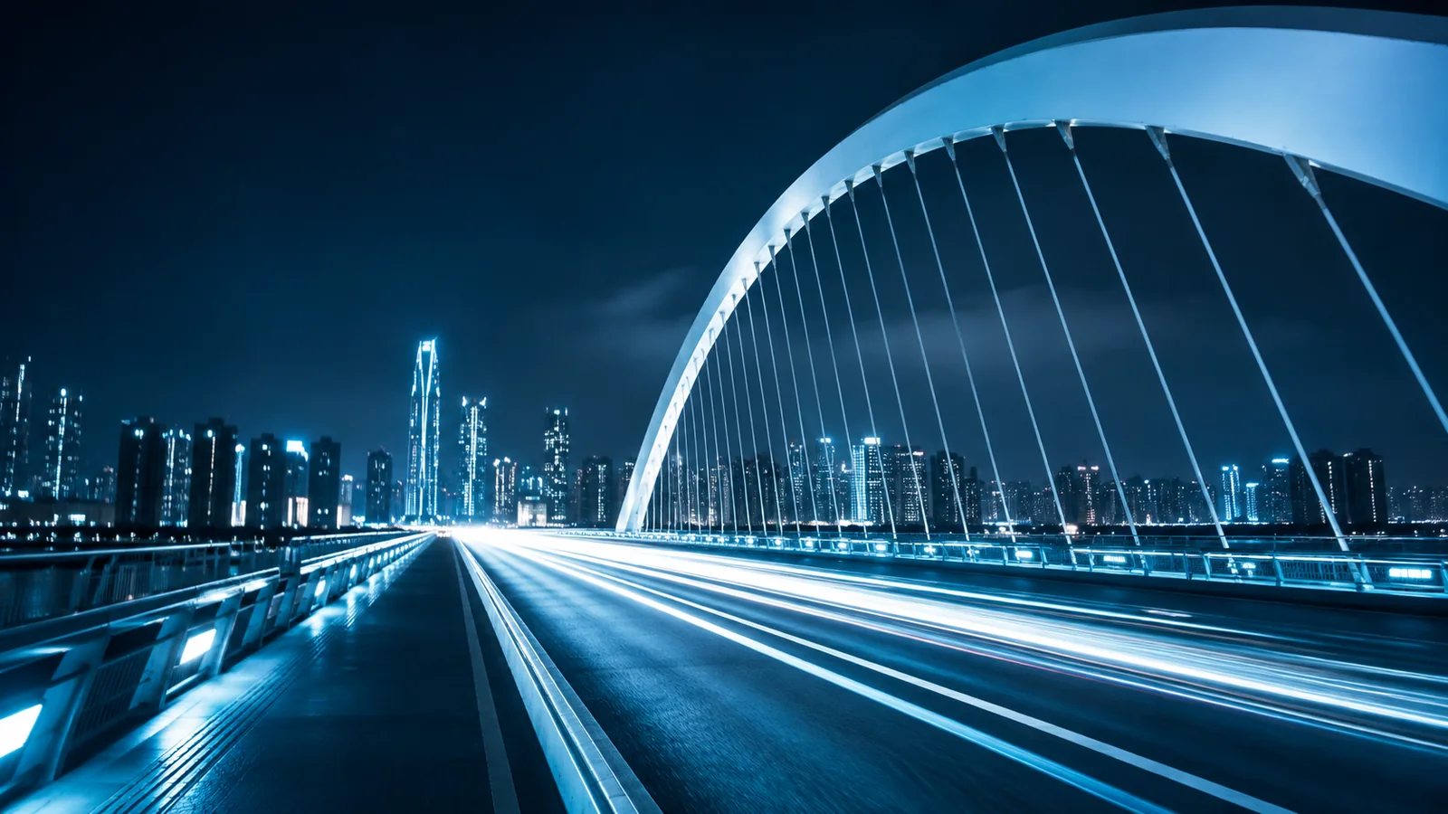 Bridge and city skyline